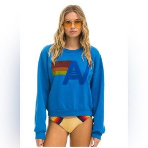 Aviator Nation Logo Relaxed Crew Sweatshirt